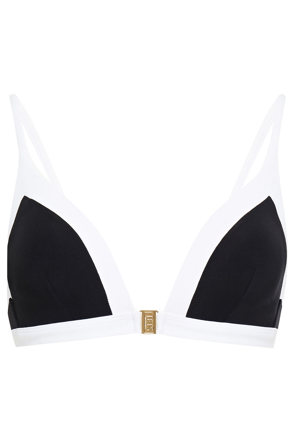Jets Australia By Jessika Allen Woman Two-tone Triangle Bikini Top Black Size 10