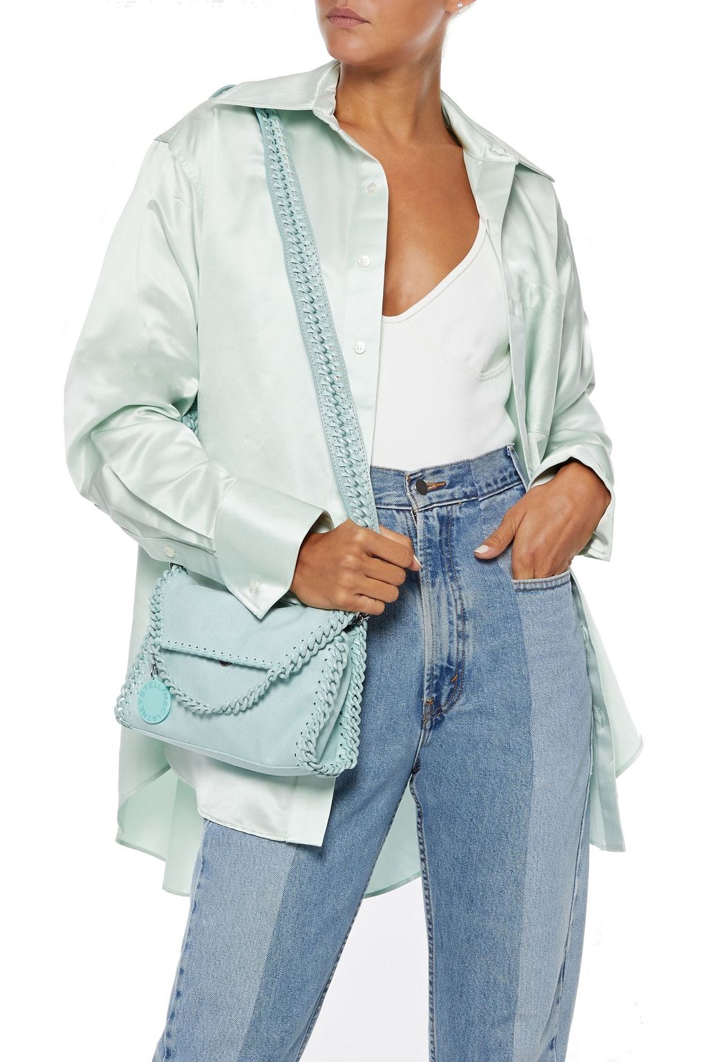 STELLA MCCARTNEY Falabella Candy mini faux brushed-leather shoulder bag