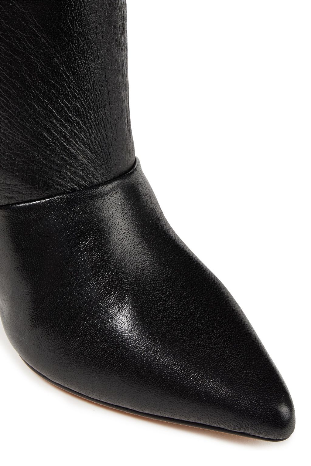 IRO Smooth and metallic cracked-leather over-the-knee boots