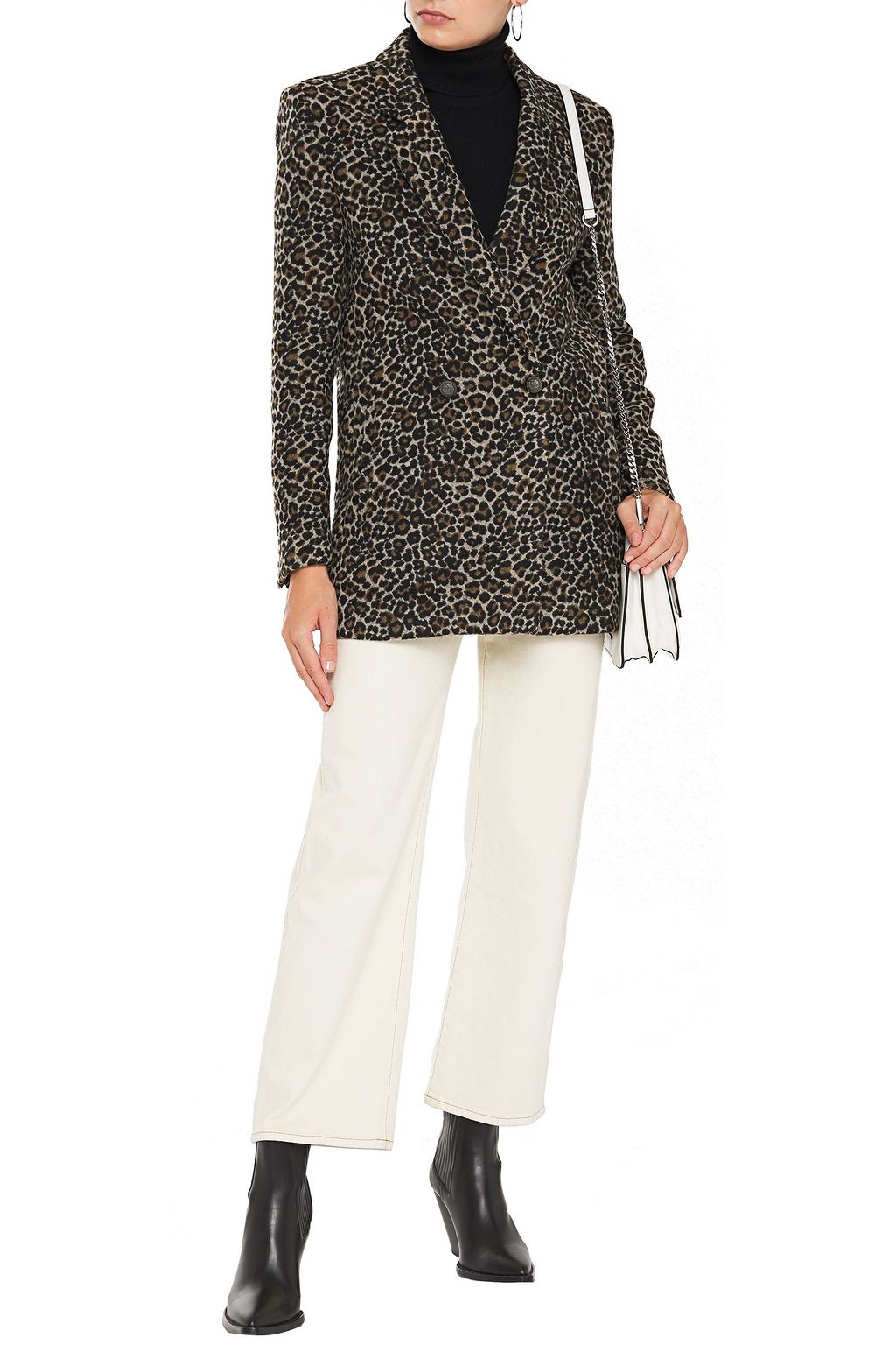 IRO Experience Shadow brushed leopard-jacquard blazer