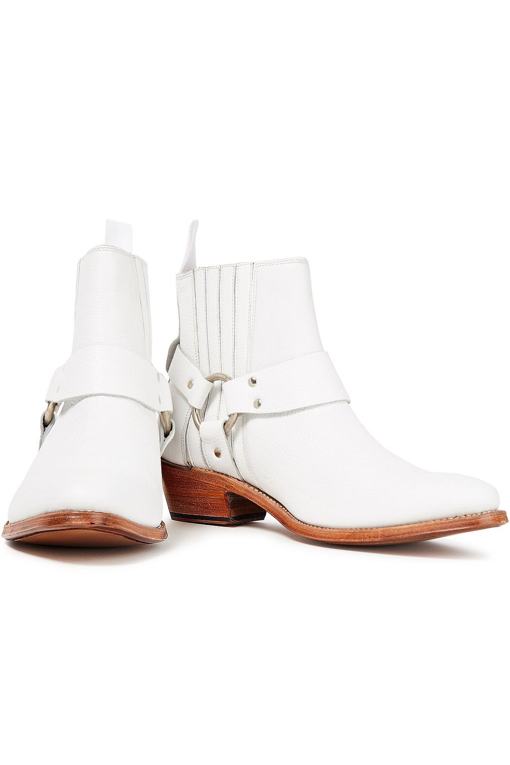 GRENSON Marley ring-embellished pebbled-leather ankle boots