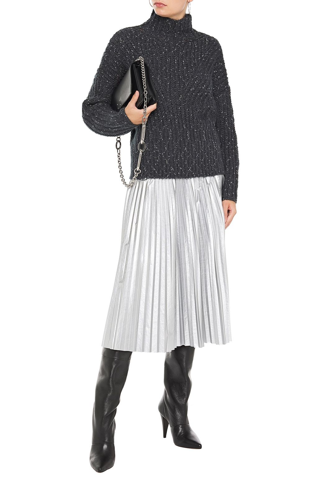IRO Kellers metallic knitted turtleneck sweater