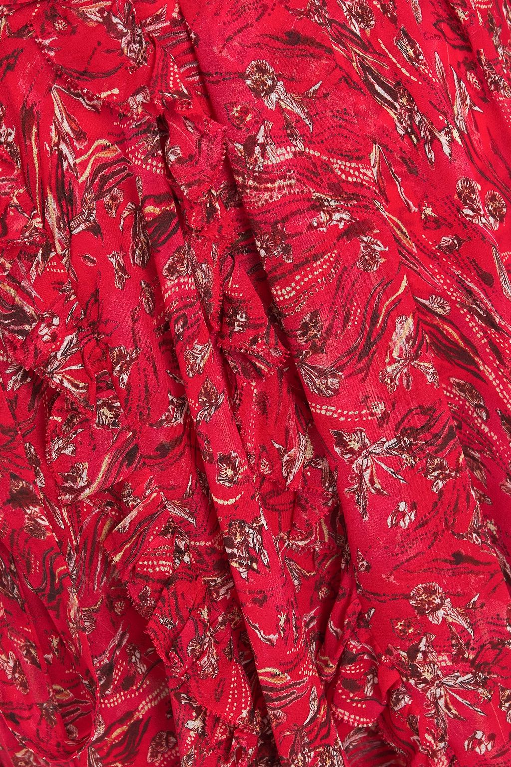 IRO About ruffled printed georgette mini dress