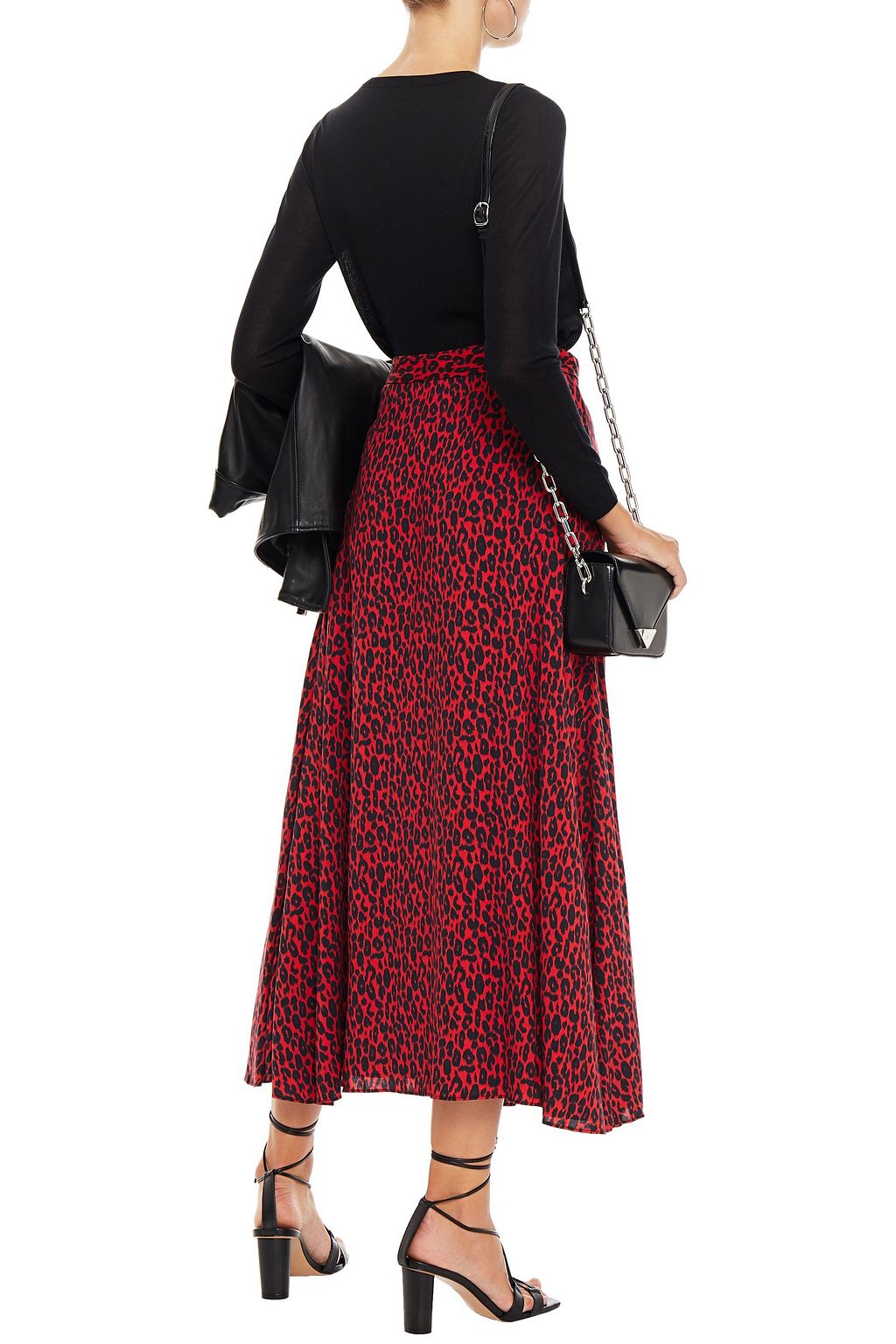 IRO Tanaka leopard-print voile midi wrap skirt