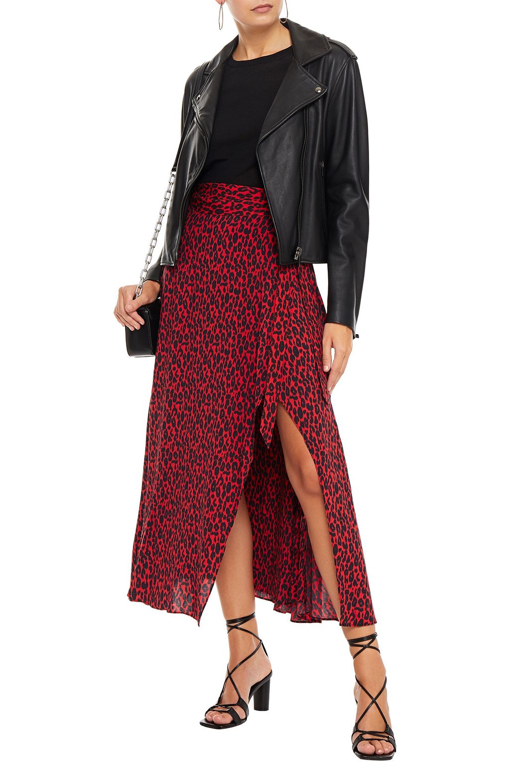 IRO Tanaka leopard-print voile midi wrap skirt