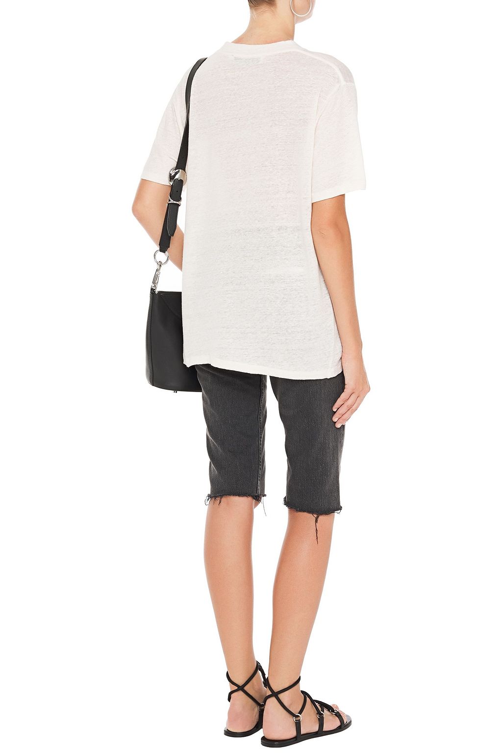 IRO Lucie logo-print slub linen-jersey T-shirt