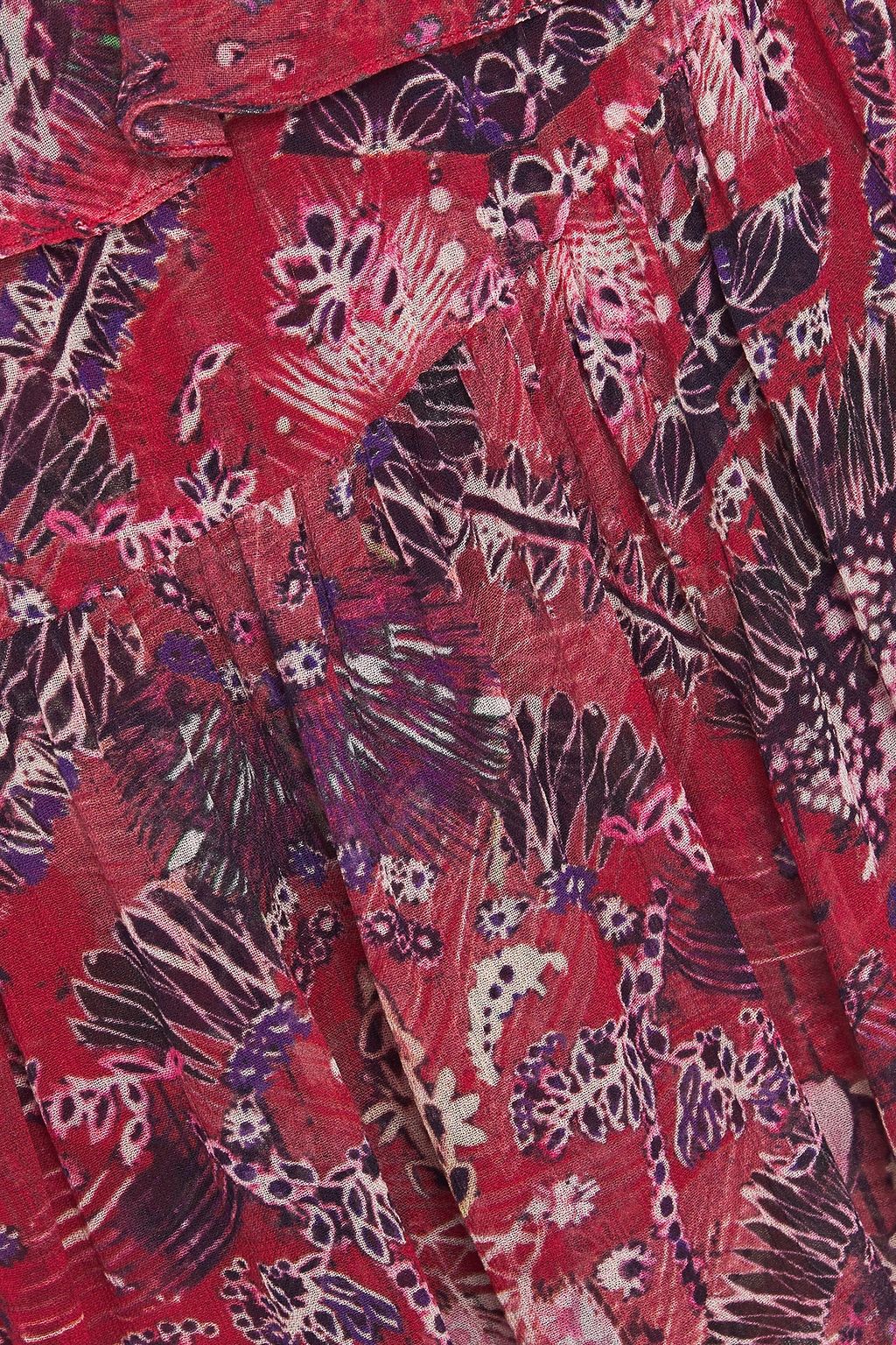 IRO Tingo wrap-effect printed georgette mini skirt