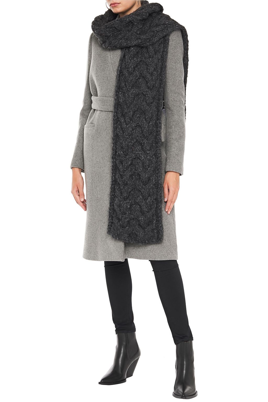 IRO Mélange cable-knit scarf