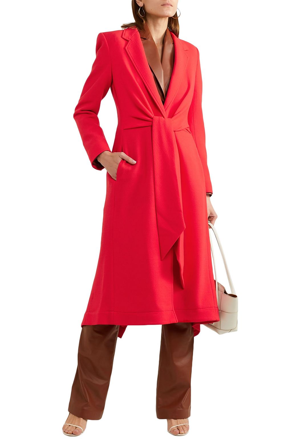 ROLAND MOURET Hollywell belted wool-crepe coat