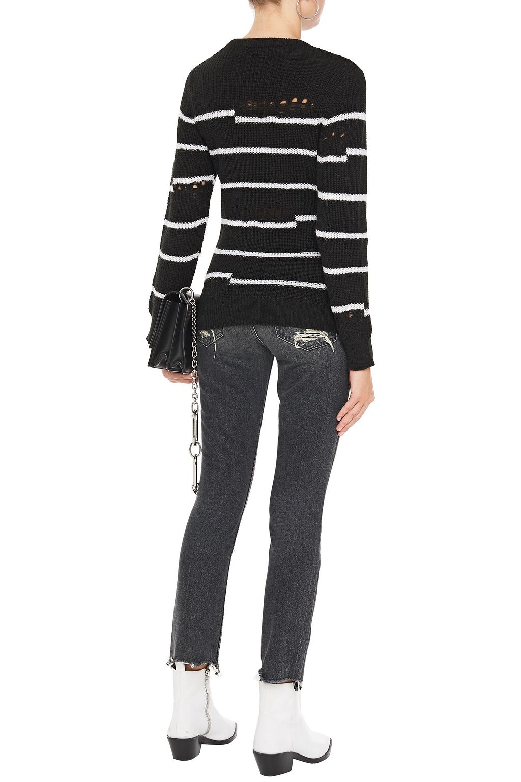 IRO Cleon distressed striped knitted sweater