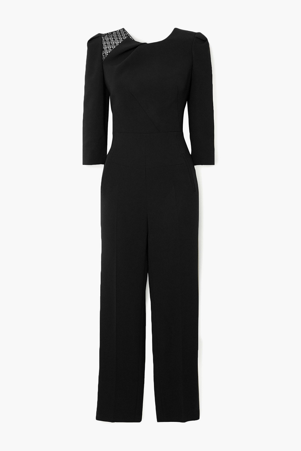 Roland Mouret - Daisen lace-trimmed crepe jumpsuit - Black