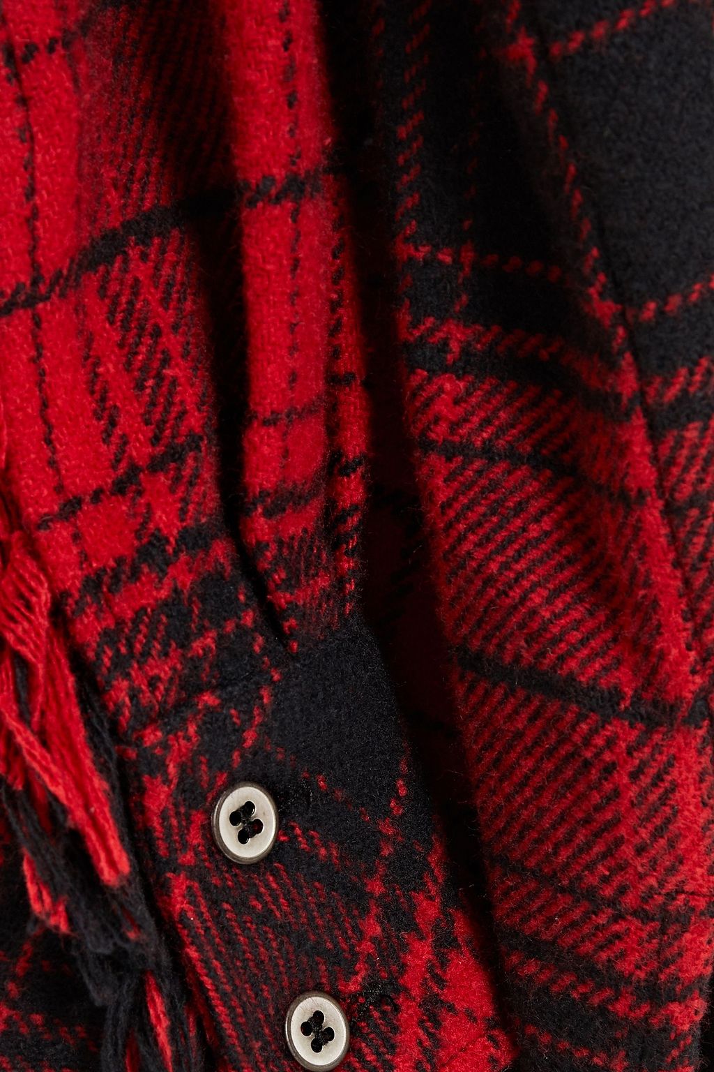 IRO Stapio oversized frayed checked cotton-blend flannel shirt
