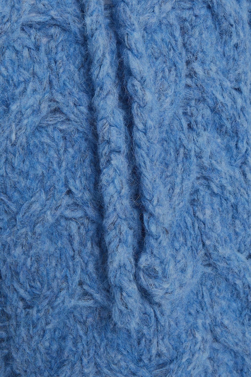 IRO Sigma oversized brushed cable-knit hooded sweater