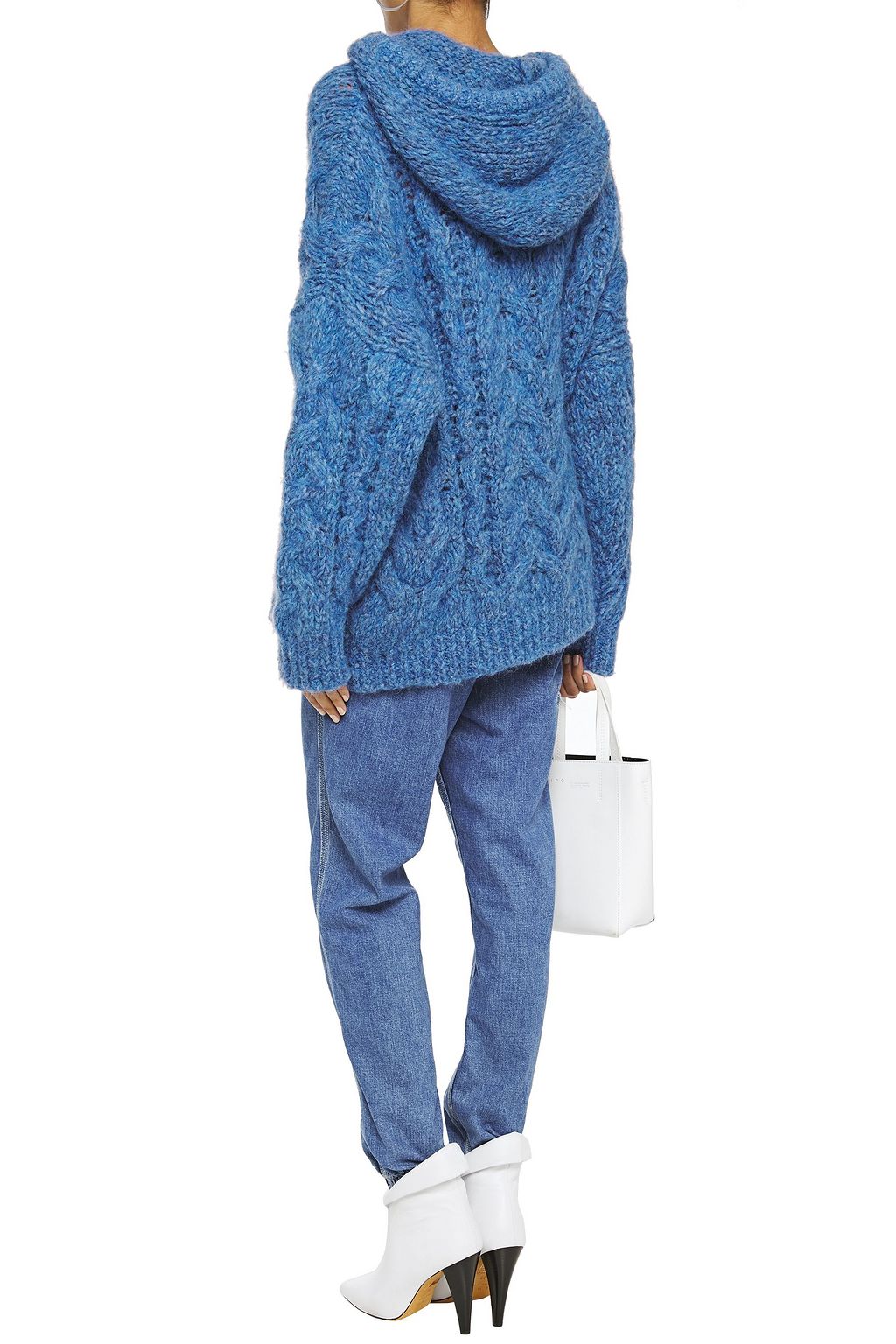 IRO Sigma oversized brushed cable-knit hooded sweater