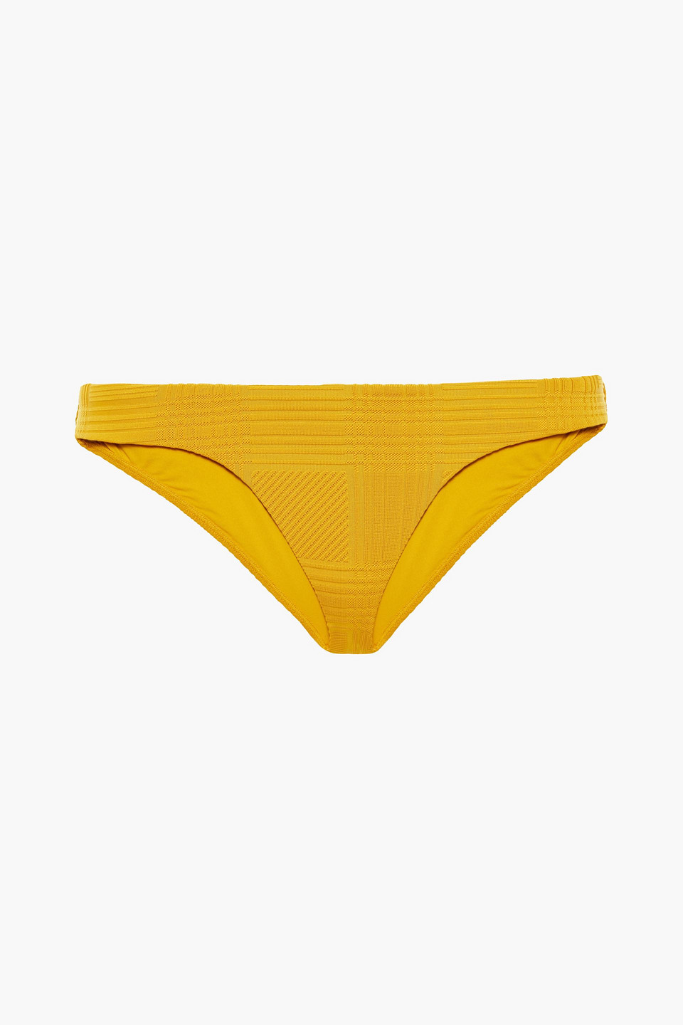 Jets Australia By Jessika Allen Woman Stretch-jacquard Low-rise Bikini Briefs Mustard Size 10
