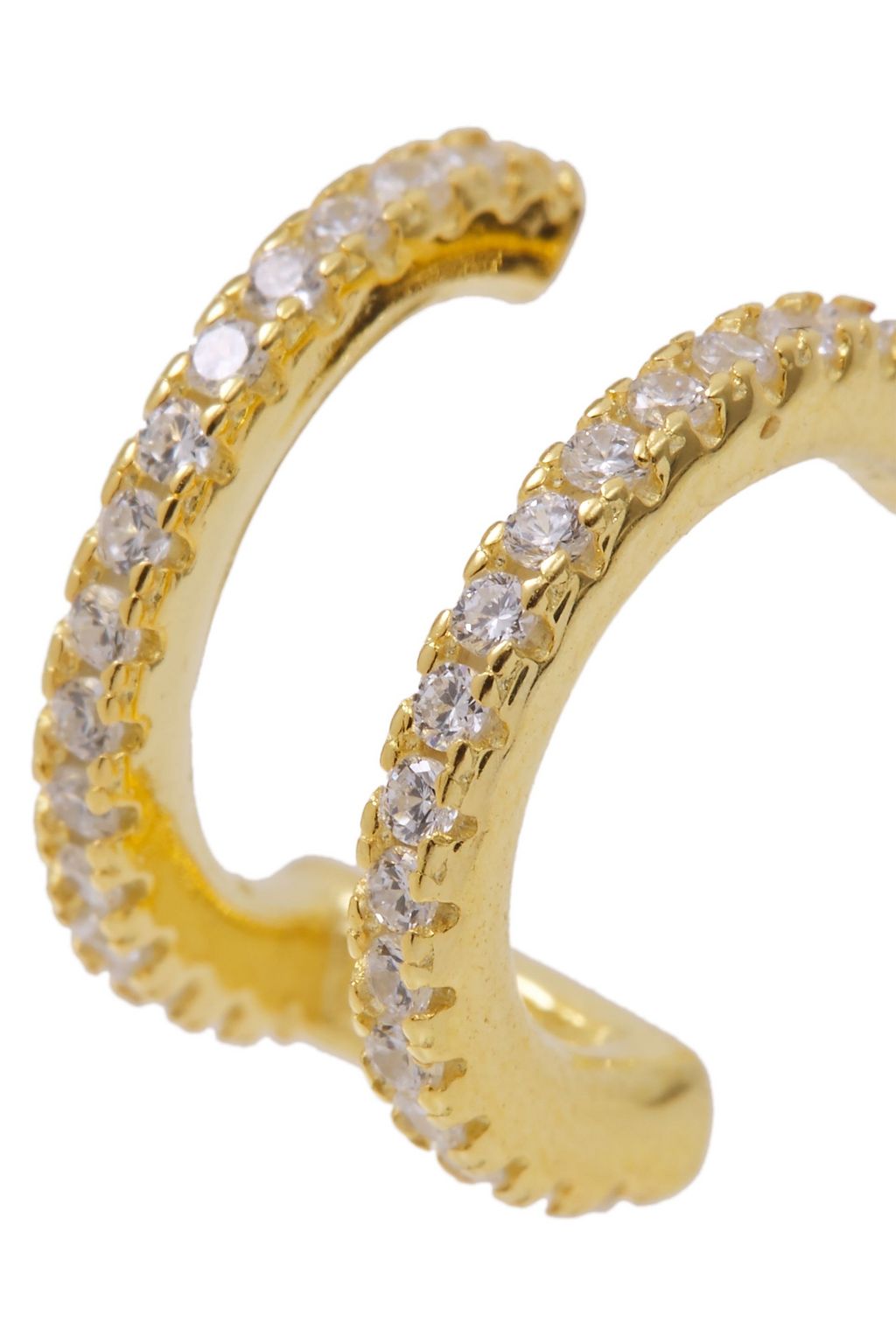 SHASHI Erin 18-karat gold vermeil crystal hoop earrings