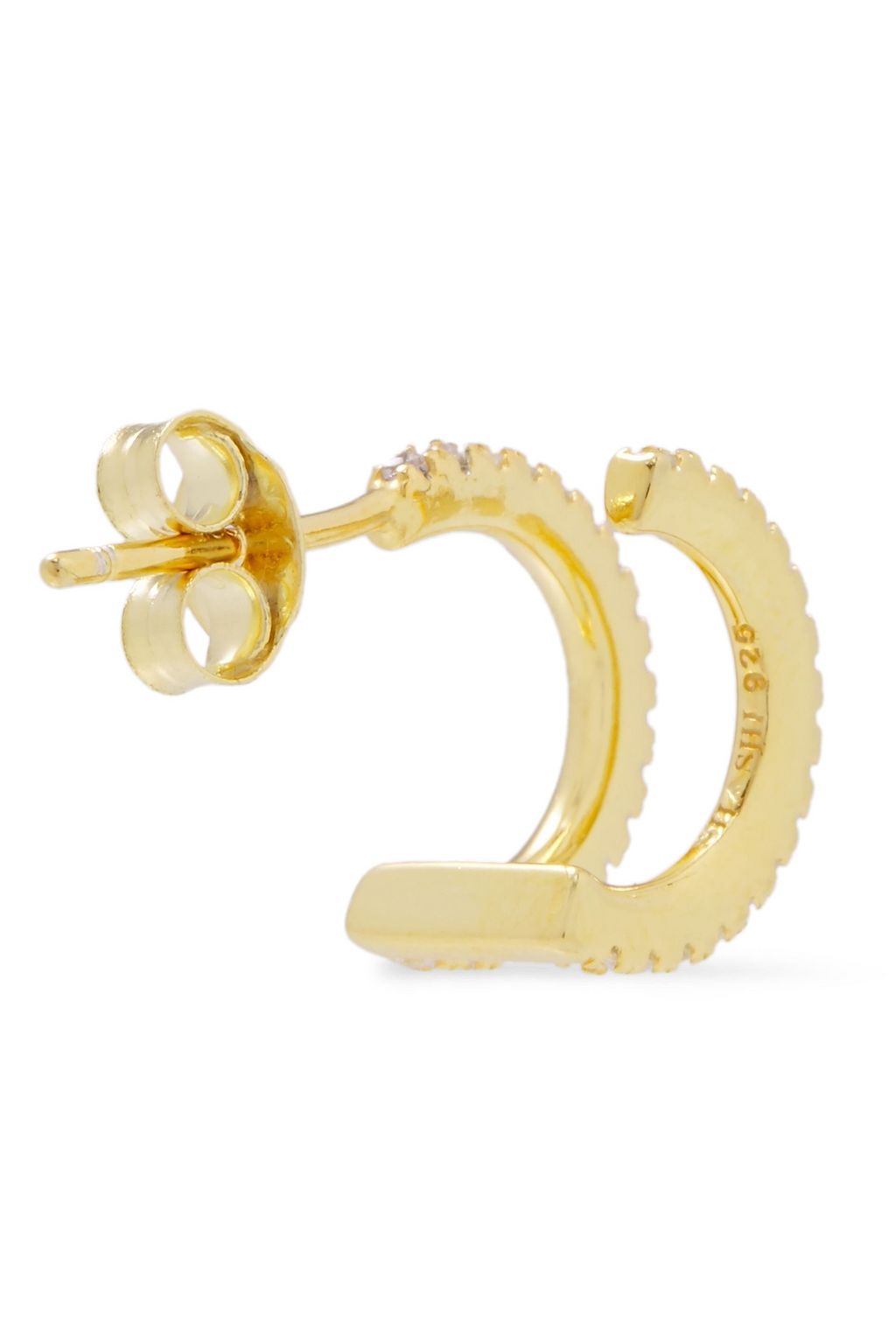 SHASHI Erin 18-karat gold vermeil crystal hoop earrings