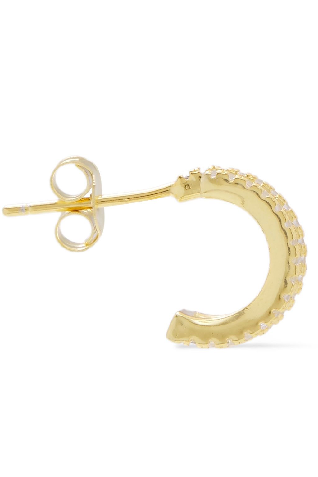 SHASHI Erin 18-karat gold vermeil crystal hoop earrings