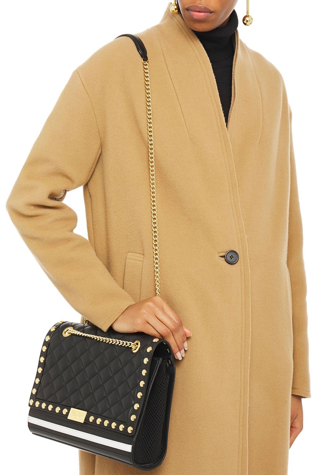 BOUTIQUE MOSCHINO Studded quilted leather shoulder bag