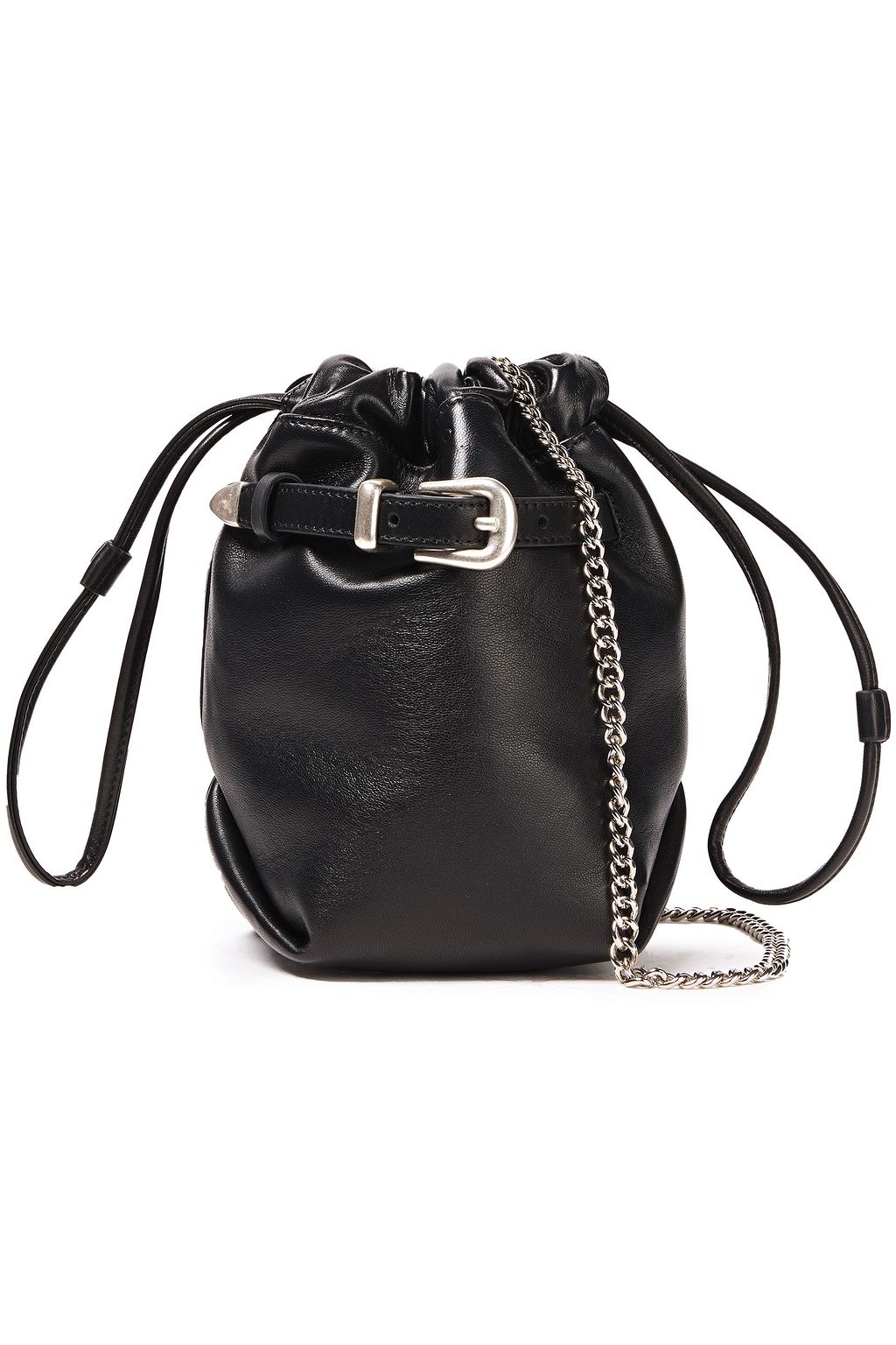designer black bucket bag