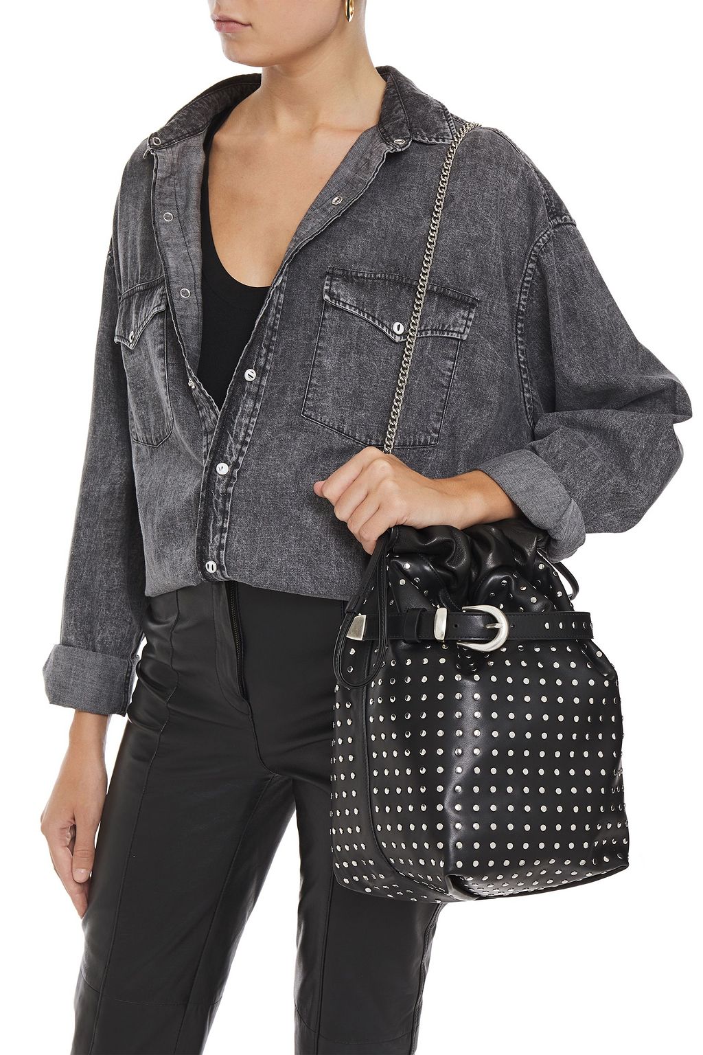 IRO Belty studded leather bucket bag