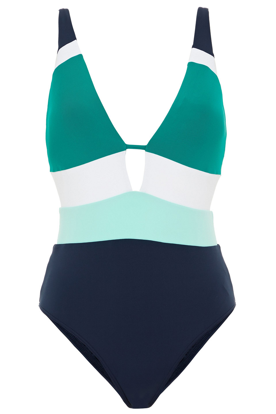 Jets Australia By Jessika Allen Woman Cutout Color-block Swimsuit Green Size 8