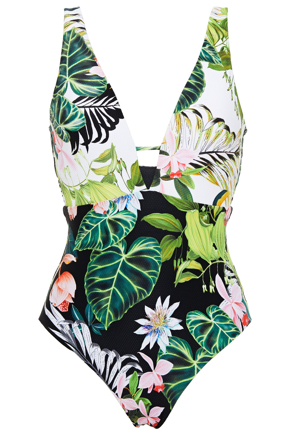 Jets Australia By Jessika Allen Woman Atacama Printed Stretch-jacquard Swimsuit Forest Green Size 10