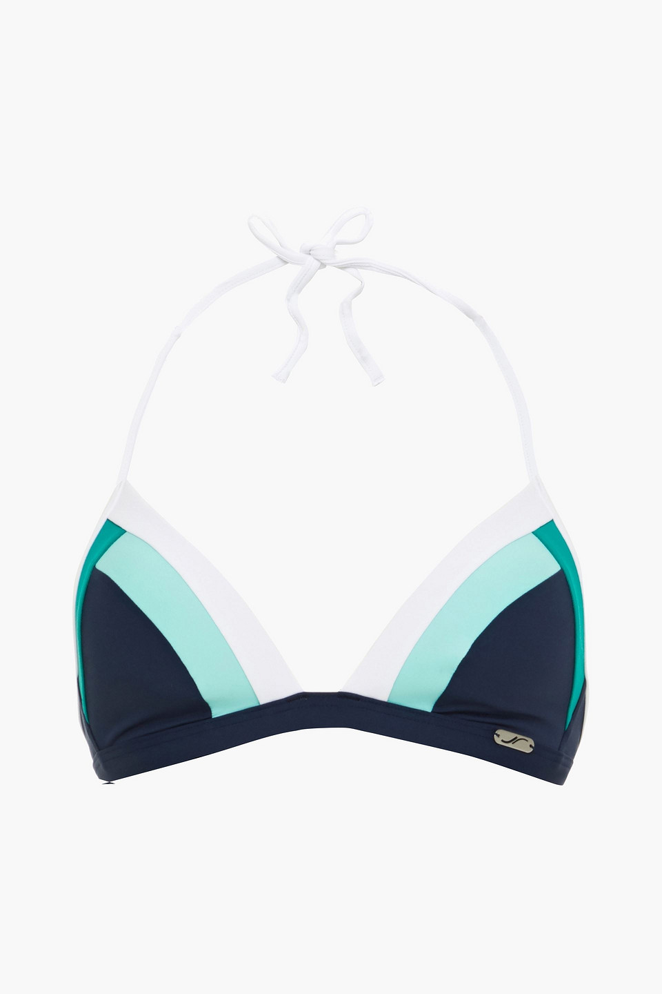 Jets Australia By Jessika Allen Woman Revolve Color-block Triangle Bikini Top Navy Size 10