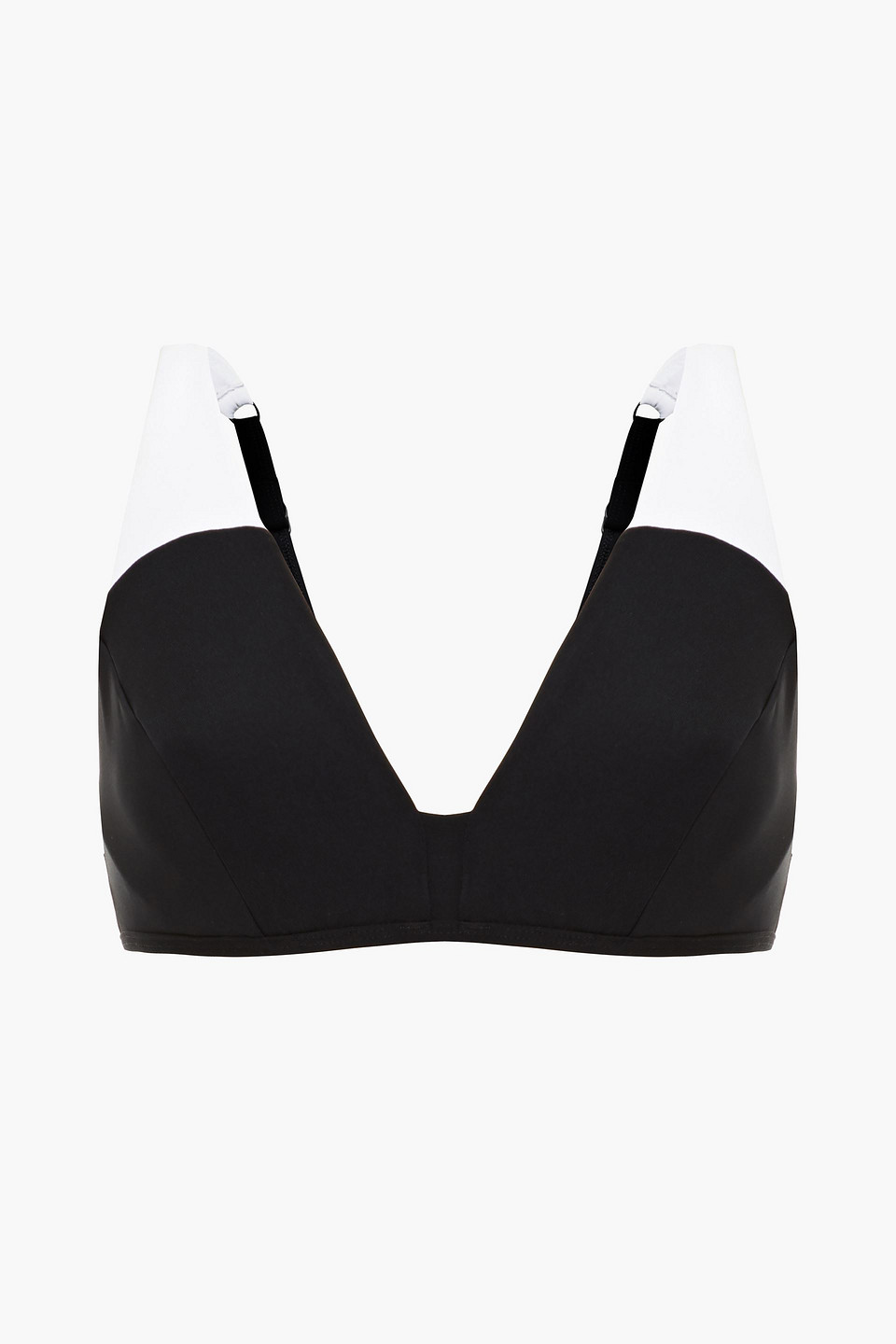 Jets Australia By Jessika Allen Woman Classique Two-tone Bikini Top Black Size 14