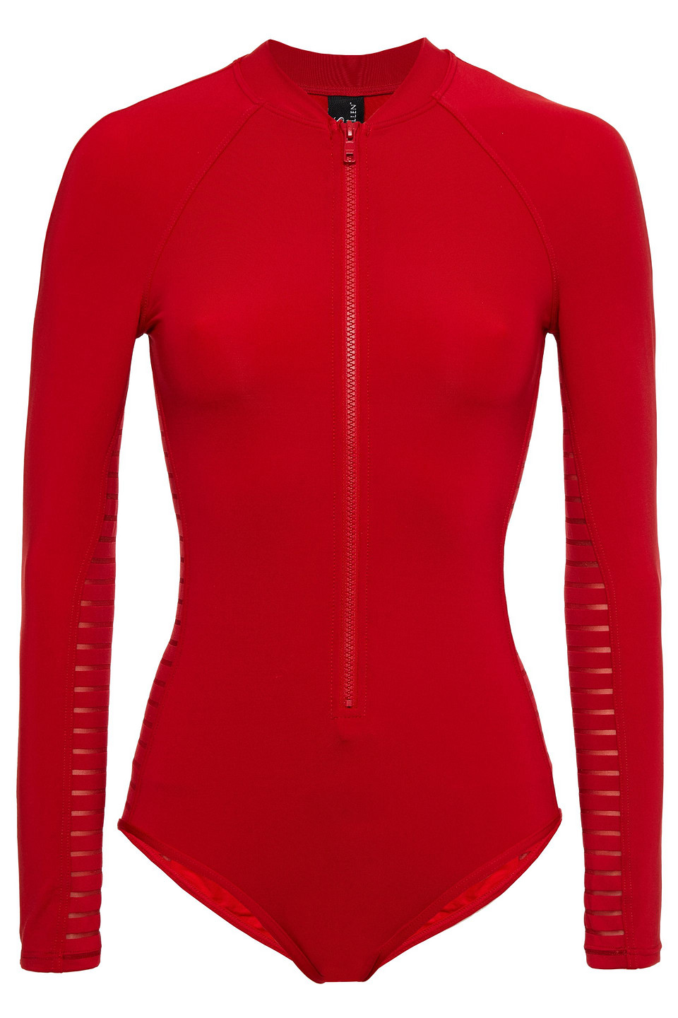 Jets Australia By Jessika Allen Woman Mesh-trimmed Rash Guard Crimson Size 12