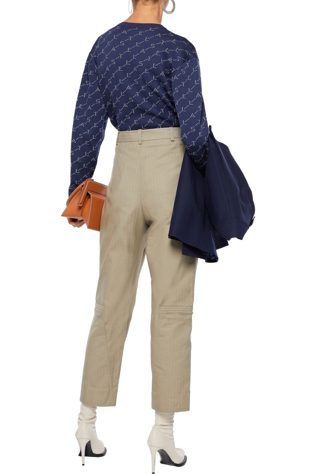 STELLA MCCARTNEY Jaylyn herringbone cotton-blend straight-leg pants