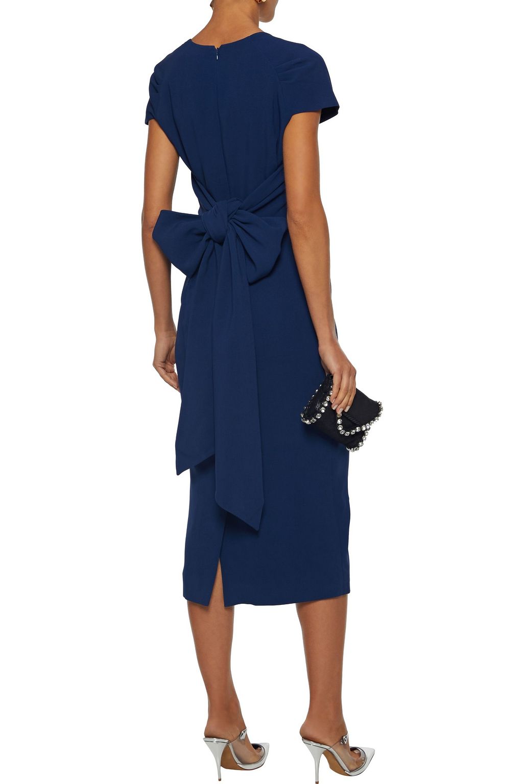 STELLA MCCARTNEY Angie bow-detailed stretch-crepe midi dress
