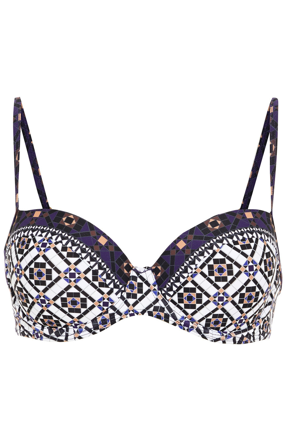 Jets Australia By Jessika Allen Woman Printed Underwired Bikini Top White Size 12