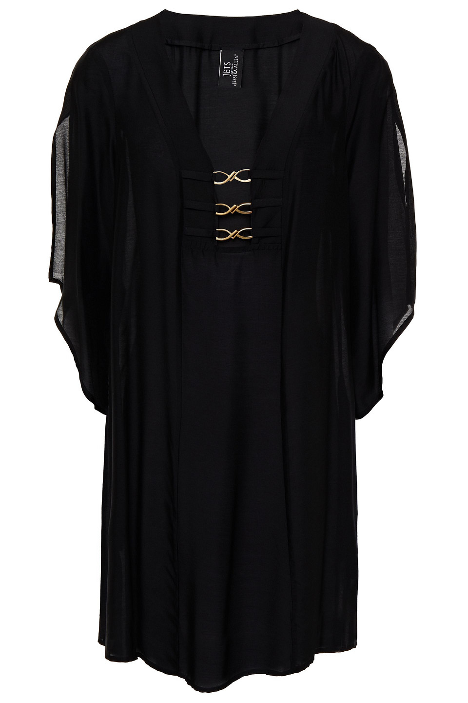 Jets Australia By Jessika Allen Woman Chain-trimmed Mousseline Kaftan Black Size S