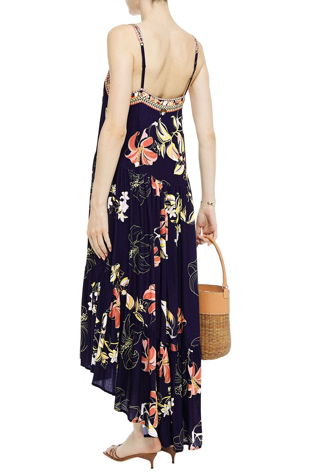 JETS AUSTRALIA BY JESSIKA ALLEN Asymmetric floral-print jacquard midi dress