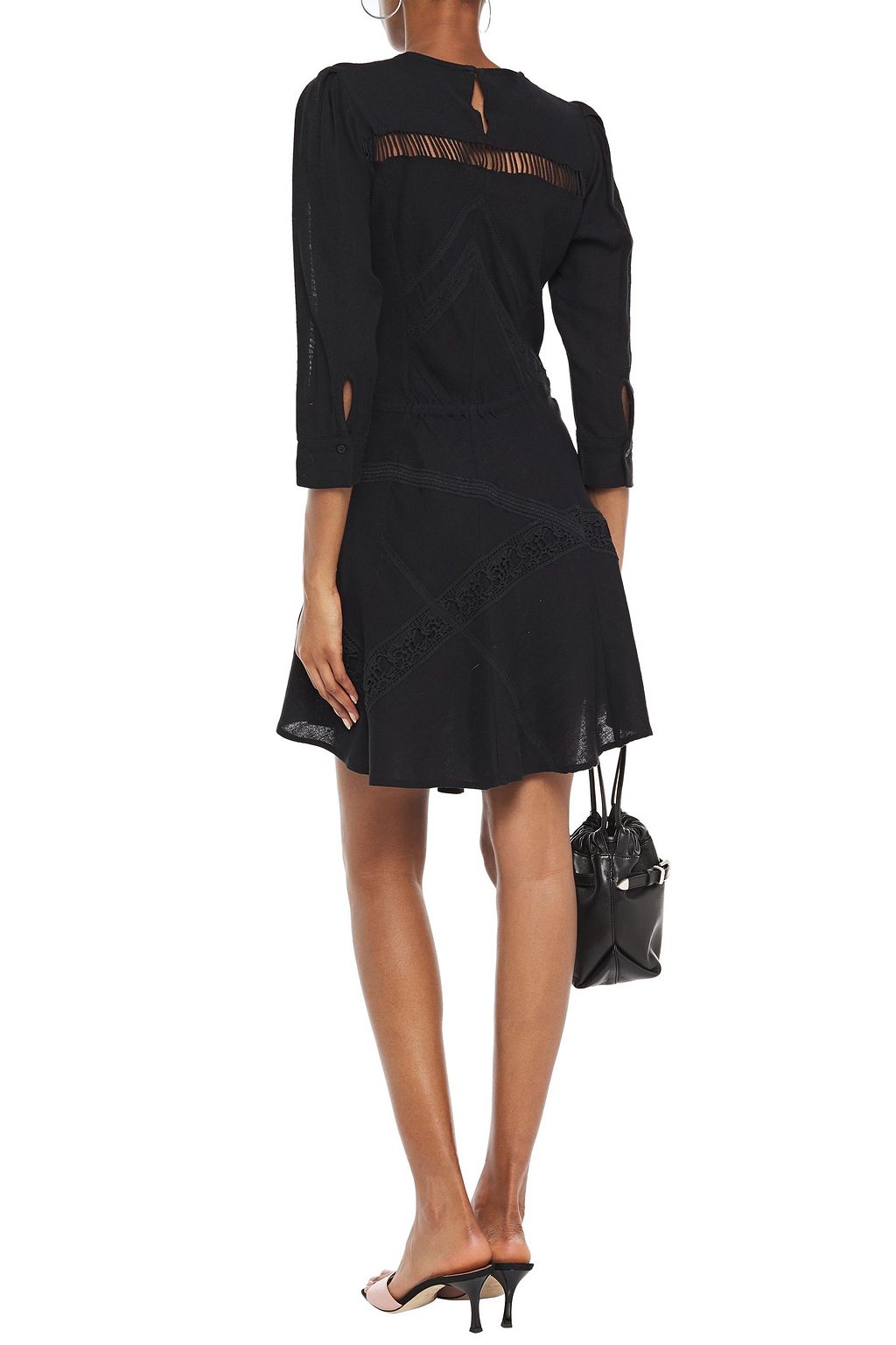 IRO Way crochet-trimmed silk and cotton-blend mini dress