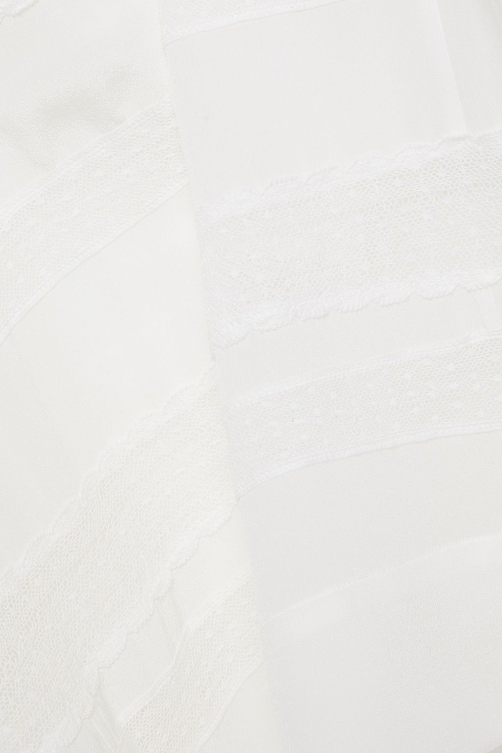 IRO One-shoulder lace-trimmed silk crepe de chine top