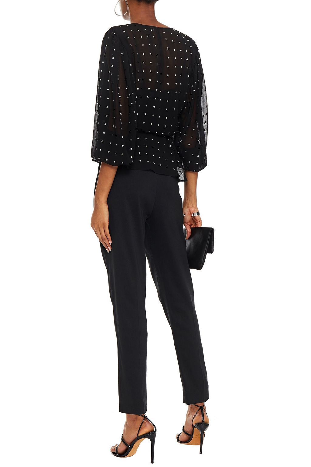 IRO Gathered studded georgette blouse
