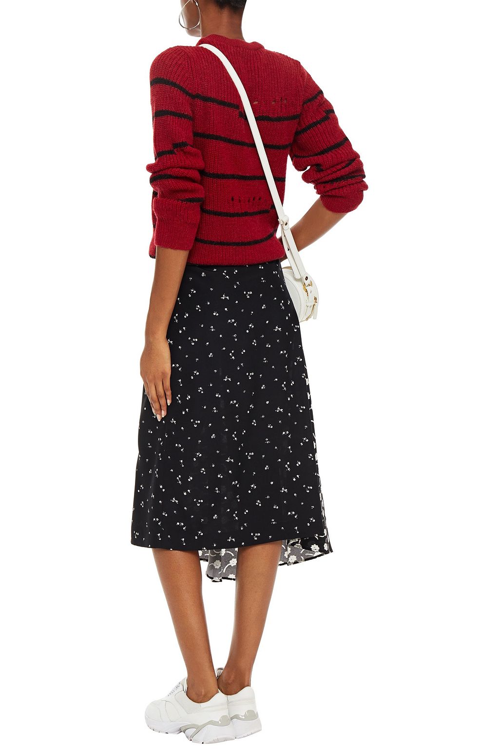 IRO Cleon distressed striped knitted sweater