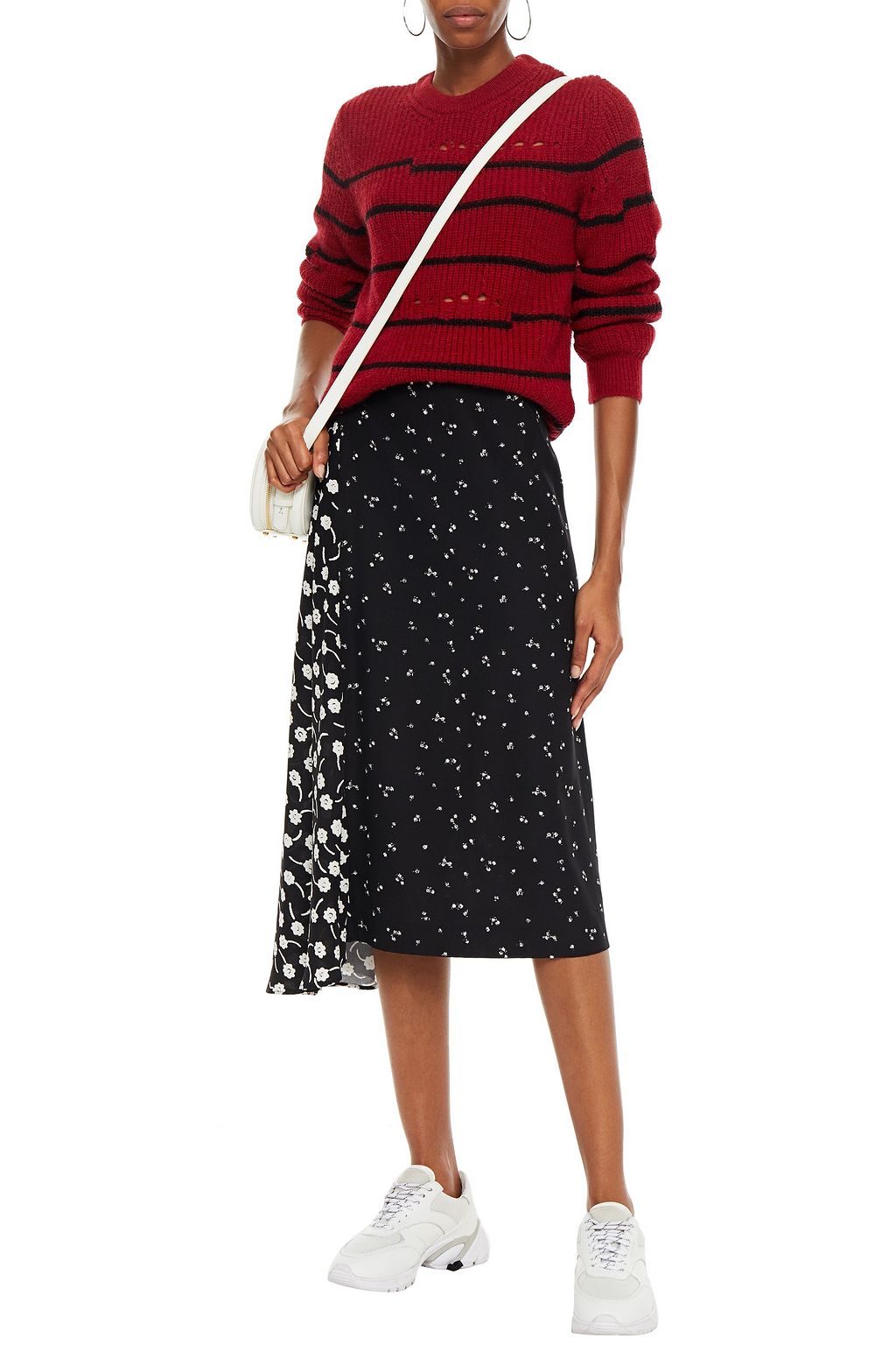IRO Cleon distressed striped knitted sweater
