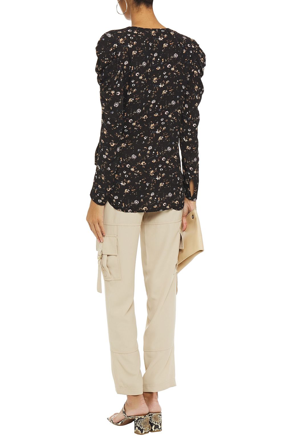 IRO Syrup ruffle-trimmed floral-print woven top