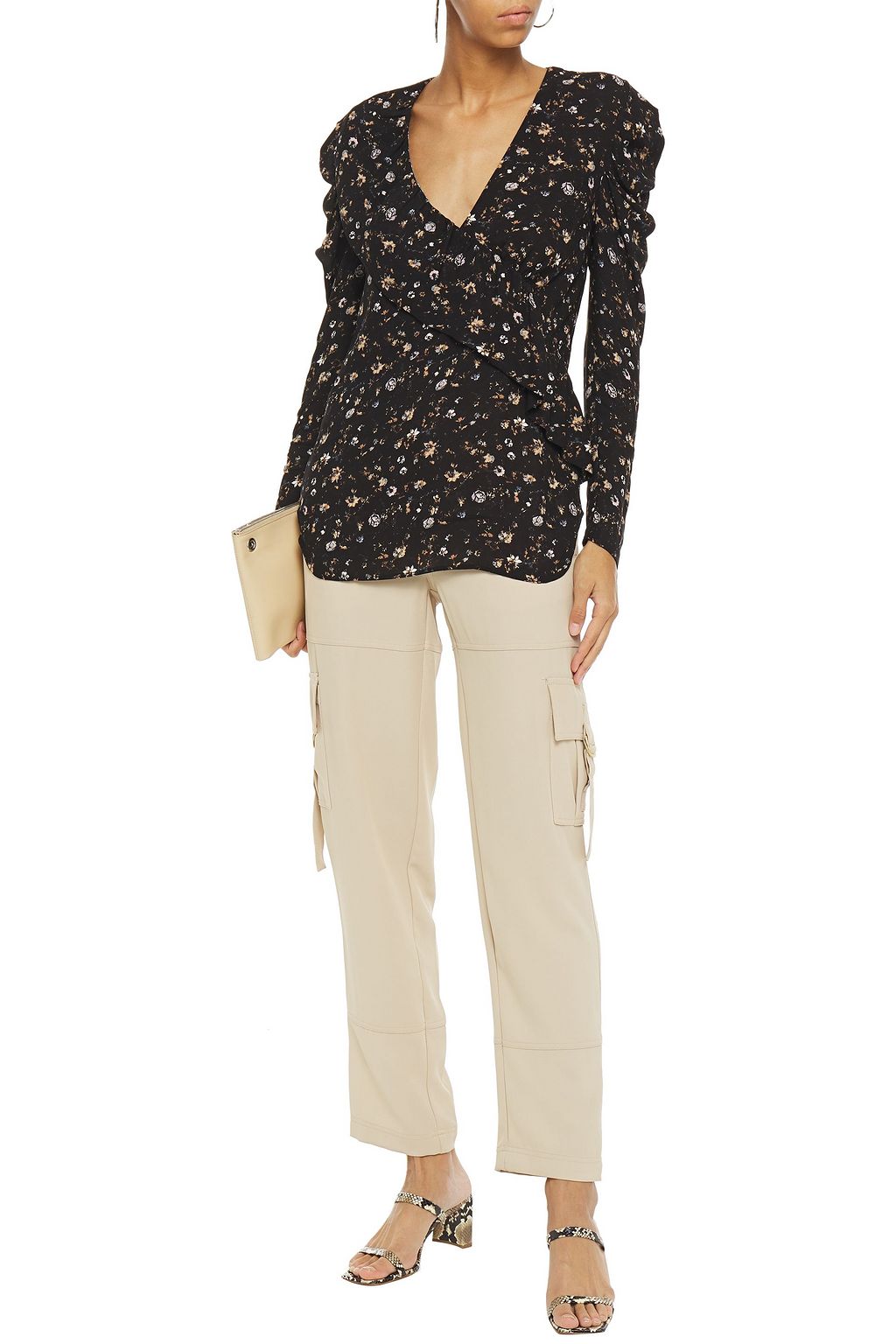 IRO Syrup ruffle-trimmed floral-print woven top