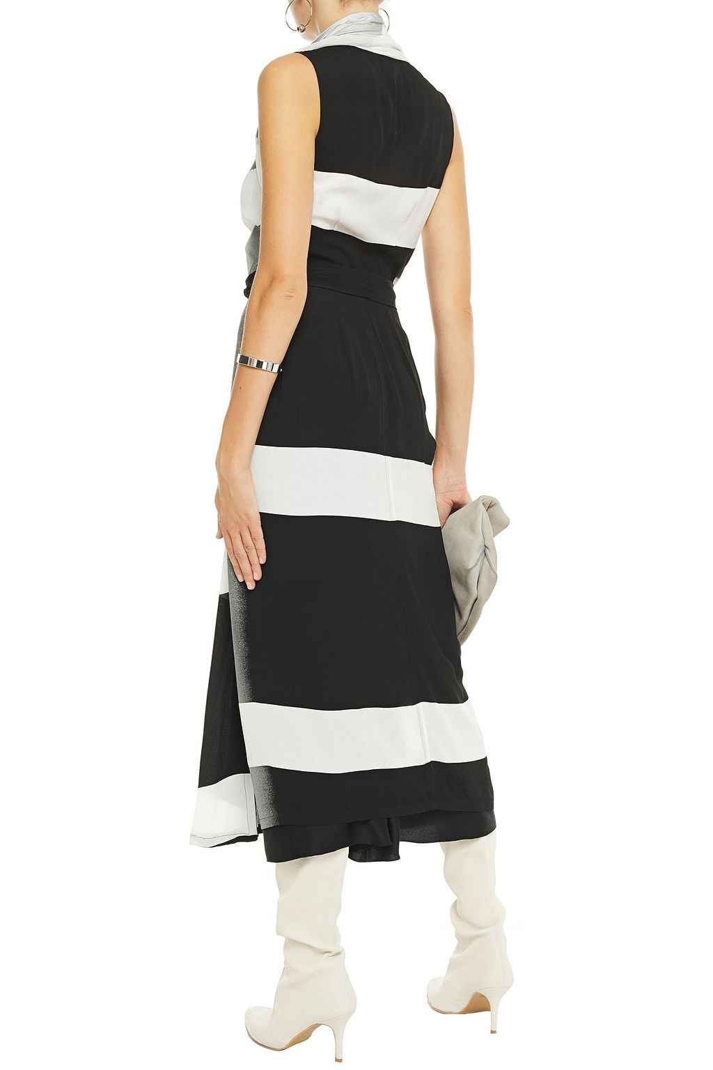 RICK OWENS Draped dégradé crepe midi wrap dress