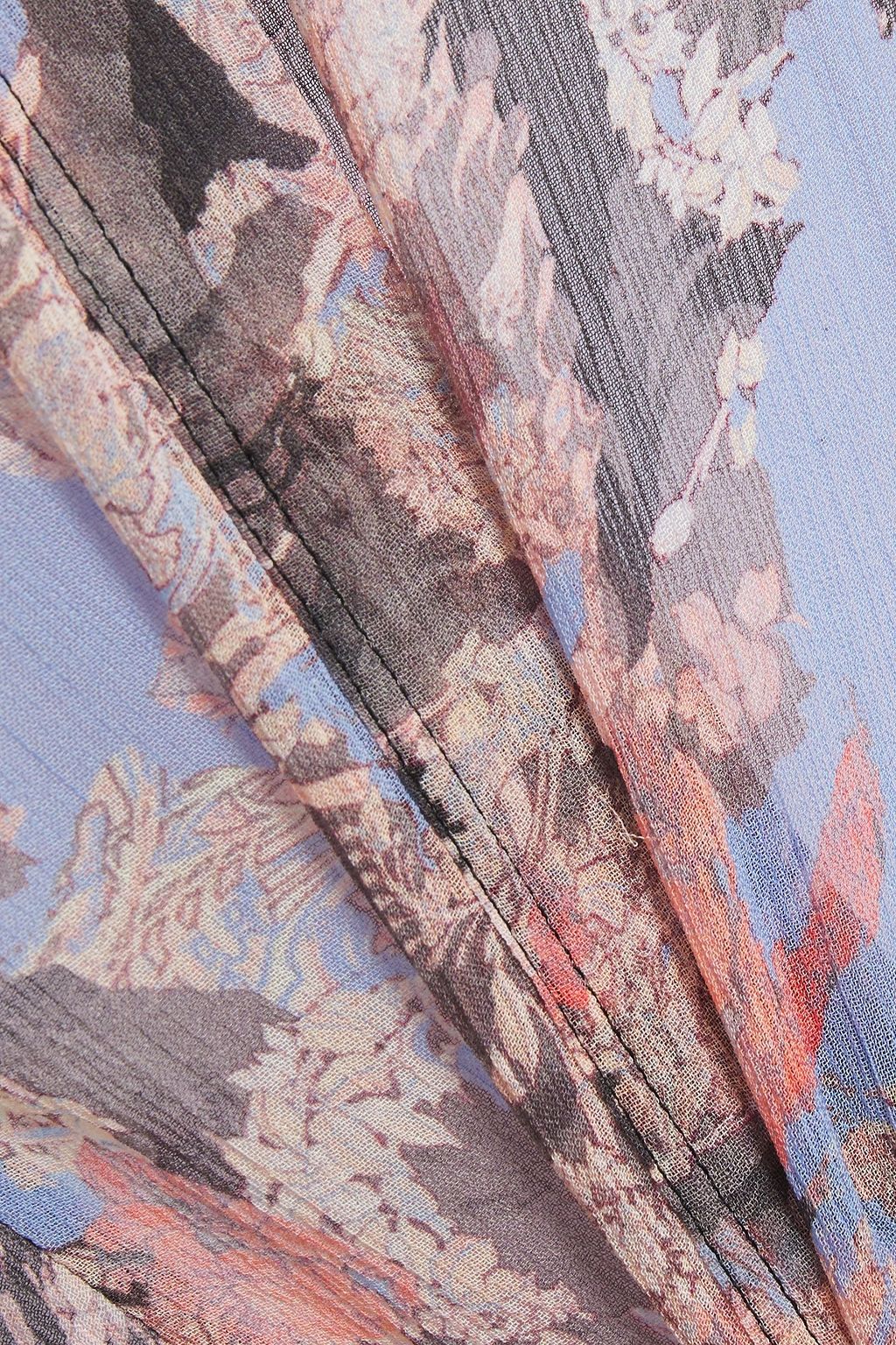 IRO Herbie ruffled printed crepon blouse
