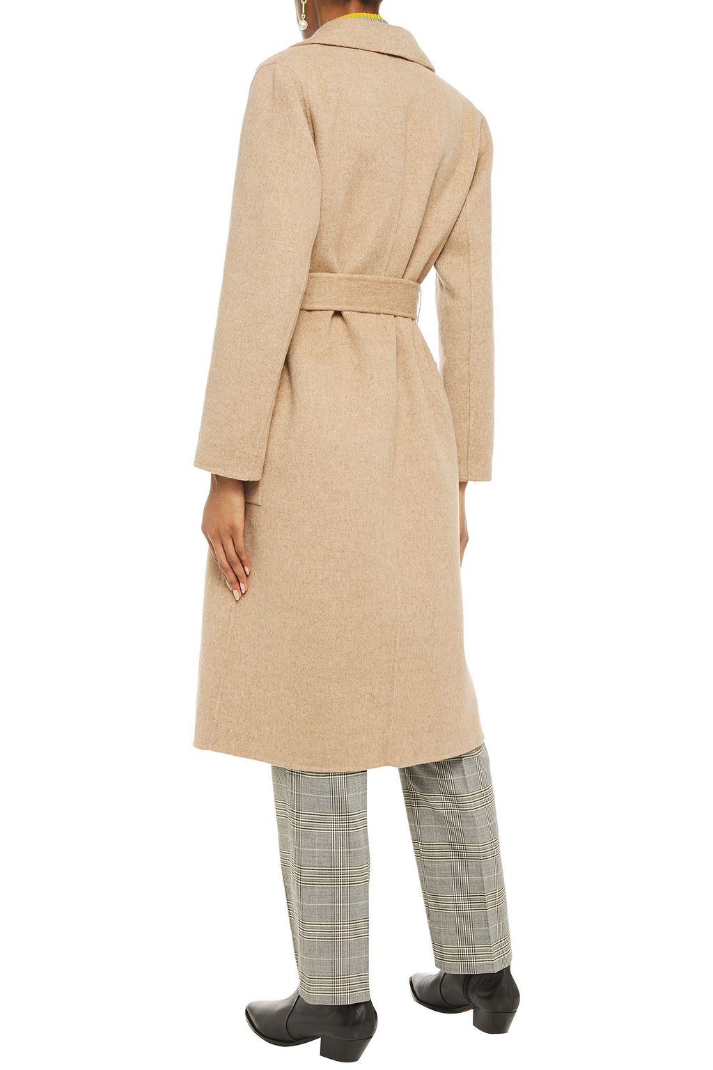 CLAUDIE PIERLOT Belted wool-blend felt coat