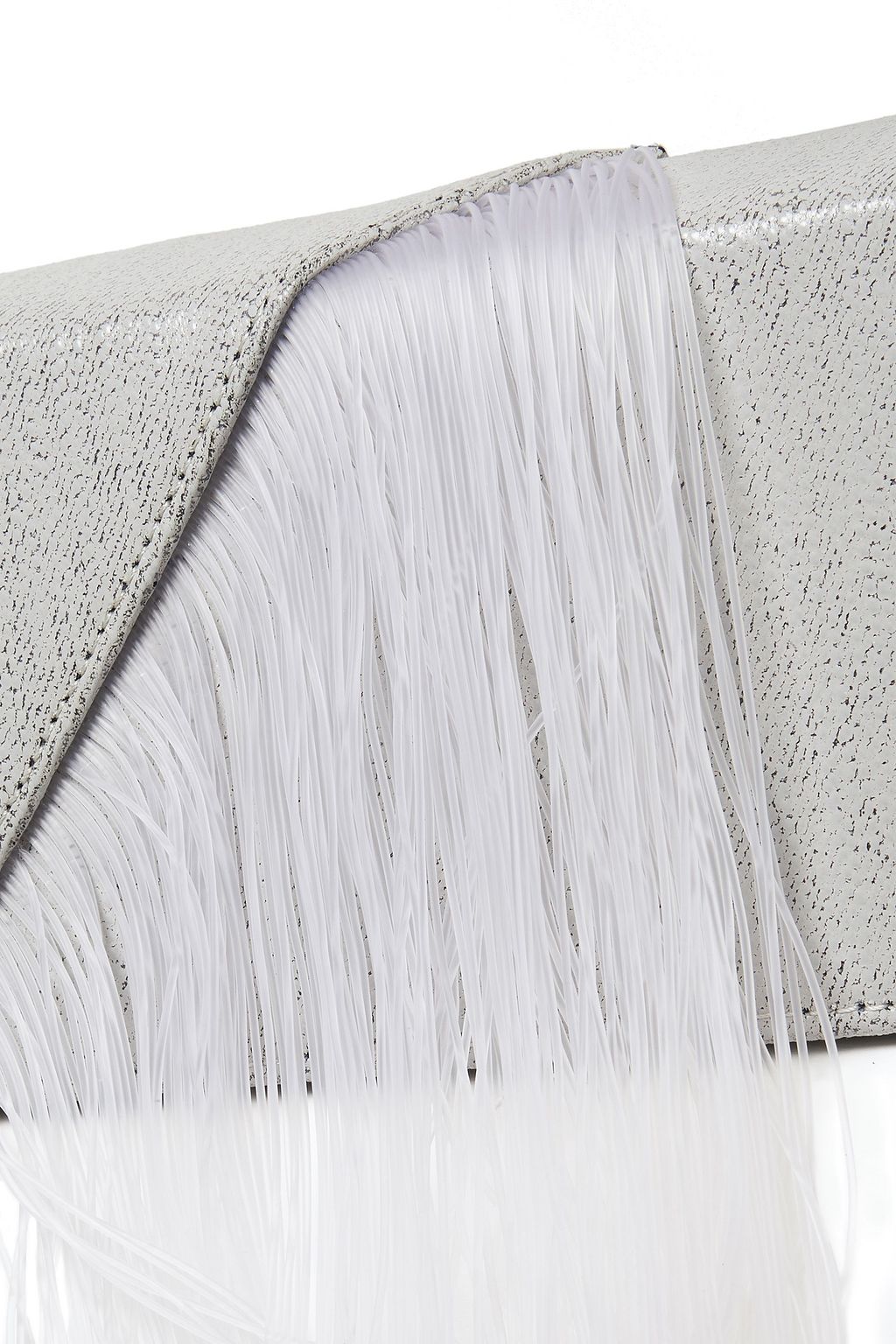 RICK OWENS Fringed coated-denim clutch