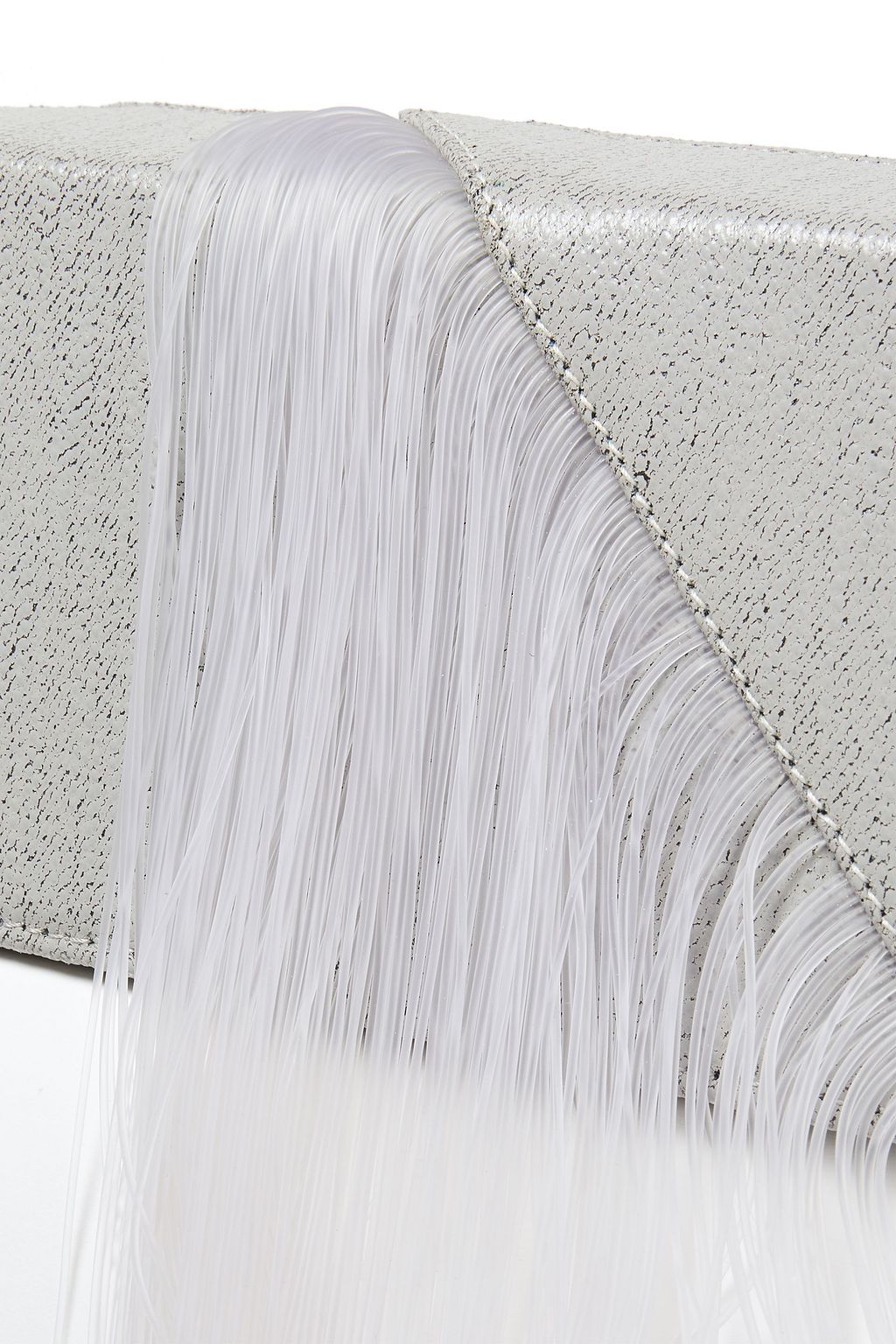 RICK OWENS Fringed coated-denim clutch
