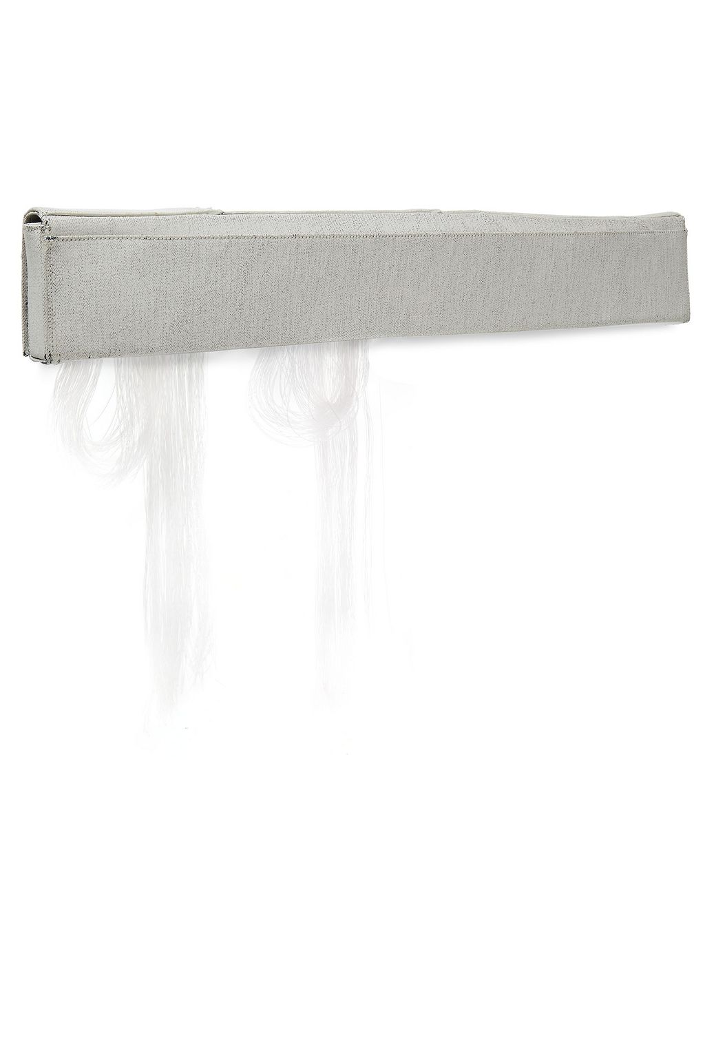 RICK OWENS Fringed coated-denim clutch