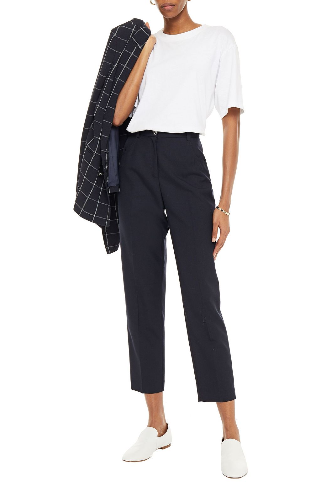 CLAUDIE PIERLOT Cropped crepe tapered pants
