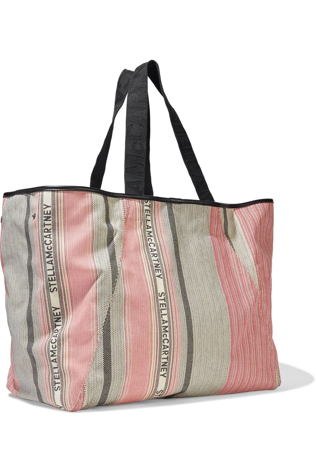 STELLA MCCARTNEY Faux leather-trimmed cotton-jacquard tote
